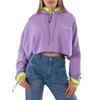 Marcelo Burlon County Of Milan Ladies Purple Oversized Cropped Sweatshirt