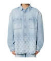 Marcelo Burlon County Of Milan Laser Cross Denim Overshirt In Blue