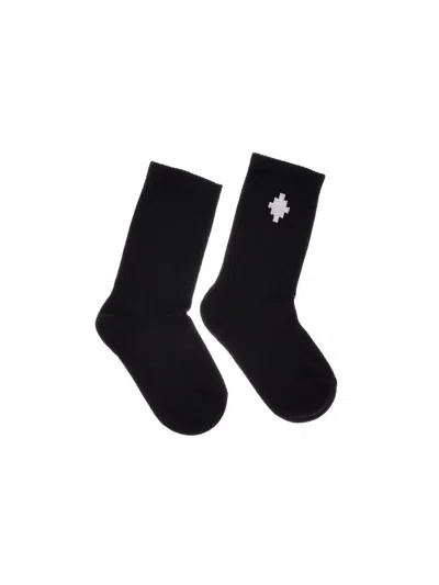 Marcelo Burlon County Of Milan Logo Cross High Socks For Boys In Black