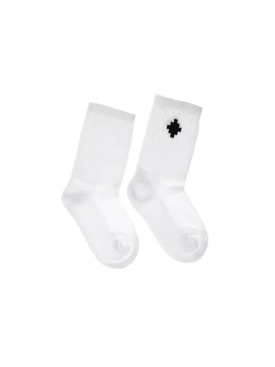 Marcelo Burlon County Of Milan Logo Cross High Socks For Kids In White