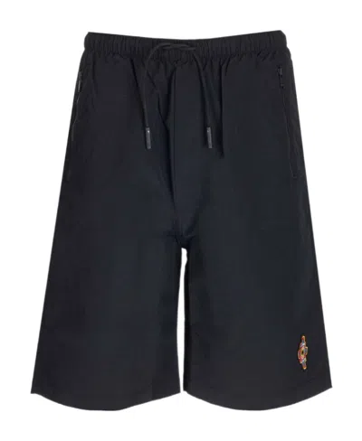 Marcelo Burlon County Of Milan Logo-embroidered Bermuda Shorts In Black