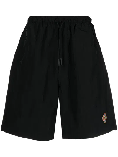 Marcelo Burlon County Of Milan Logo-embroidered Bermuda Shorts In Schwarz