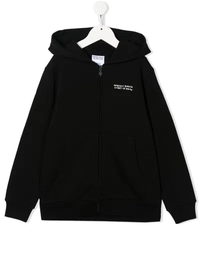 Marcelo Burlon County Of Milan Logo Embroidered Hoodie In Black
