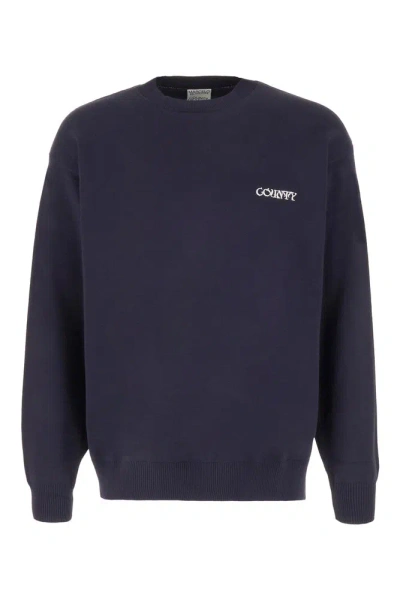 Marcelo Burlon County Of Milan Logo Embroidered Jumper In Blue