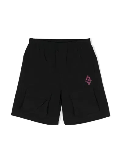 Marcelo Burlon County Of Milan Kids' Logo-embroidered Shorts In Black