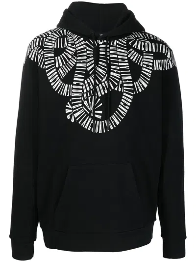 Marcelo Burlon County Of Milan Snake Wings Cotton Hoodie In Black