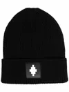 MARCELO BURLON COUNTY OF MILAN LOGO PATCH KNITTED BEANIE