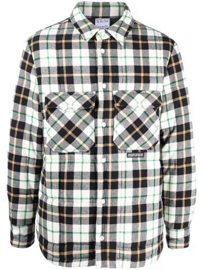 Marcelo Burlon County Of Milan Plaid Shirt Jacket With Classic Collar In Multi