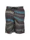 Marcelo Burlon County Of Milan Marcelo Burlon Logo Print Boxer Swimsuit In Gray