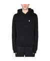 Marcelo Burlon County Of Milan Classic Pullover Black Hoodie With Adjustable Drawstring In Black