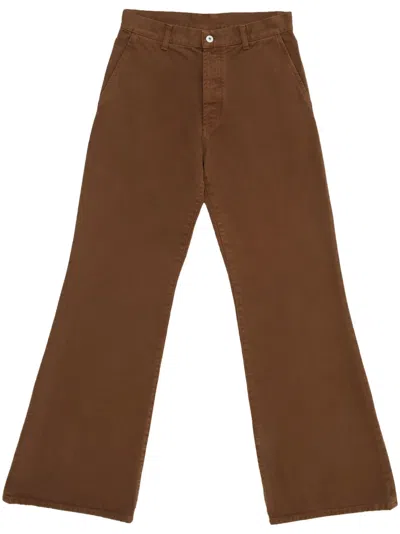 Marcelo Burlon County Of Milan Logo-print Flared Jeans In Brown