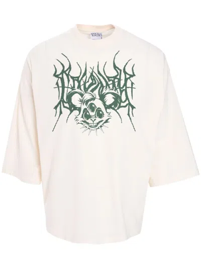 Marcelo Burlon County Of Milan Logo-print T-shirt In Nude