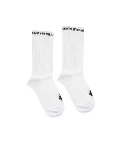 Marcelo Burlon County Of Milan Logo Socks In White