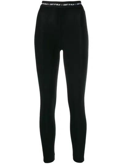 Marcelo Burlon County Of Milan Logo Waistband Leggings In Black