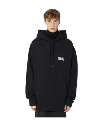Marcelo Burlon County Of Milan Long-sleeved Hooded Sweater In Black