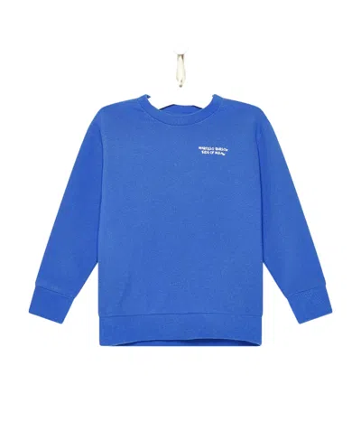 Marcelo Burlon County Of Milan Long-sleeved Round-neck Sweater In Blue