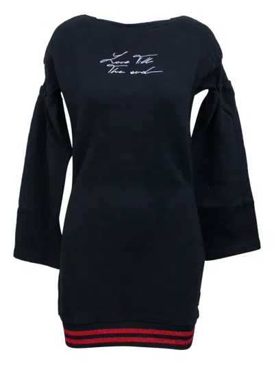 Marcelo Burlon County Of Milan Love Till The End Sweater Dress In Blue