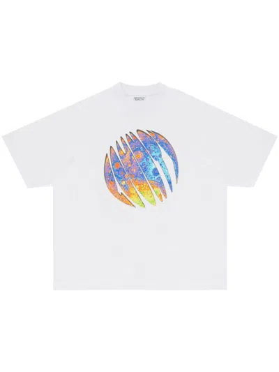 Marcelo Burlon County Of Milan Lunar Cotton T-shirt In White