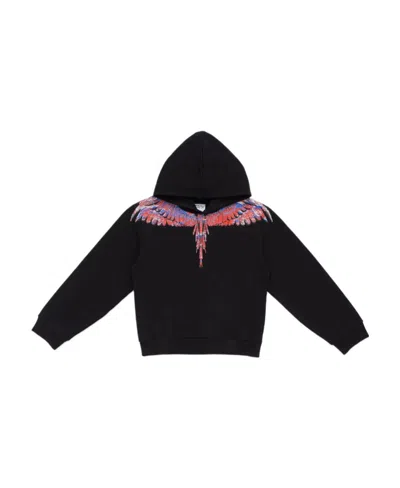 Marcelo Burlon County Of Milan Lunar Wings Cotton Sweatshirt In Black