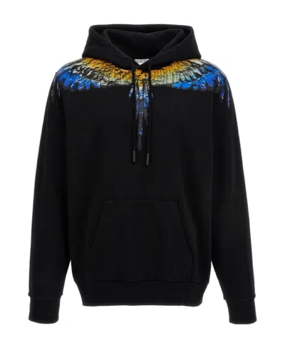 Marcelo Burlon County Of Milan Lunar Wings Organic Cotton Hoodie In Black