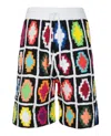 Marcelo Burlon County Of Milan Marcelo Burlon Macrame Cross Knit Shorts Man Shorts & Bermuda Shorts Multicolored Size L Cotton In Multi