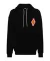 Marcelo Burlon County Of Milan Macrame Cross-patch Cotton Hoodie In Black