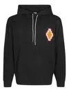 Marcelo Burlon County Of Milan Macrame Cross-patch Cotton Hoodie In Black