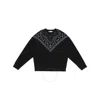 Marcelo Burlon County Of Milan Bandana Print Wool Blend Knit Sweater In White/black