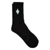 Marcelo Burlon County Of Milan Cross-intarsia Ribbed Socks In White/black