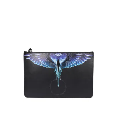 Marcelo Burlon County Of Milan Marcel Burlon Wings Print Clutch In Brown