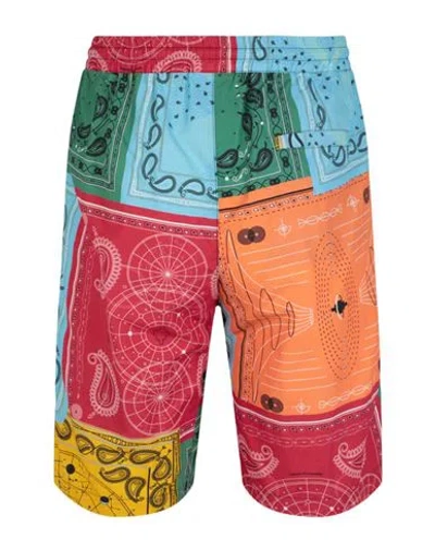 Marcelo Burlon County Of Milan Marcelo Burlon Bandana Nylon Shorts Man Shorts & Bermuda Shorts Multicolored Size L Polyamide In Fantasy