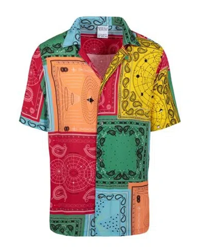 Marcelo Burlon County Of Milan Marcelo Burlon Bandana Print Shirt Man Shirt Multicolored Size M Viscose In Fantasy