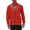 Marcelo Burlon County Of Milan Marcelo Burlon Bandana Zip-up Sweatshirt In White/red