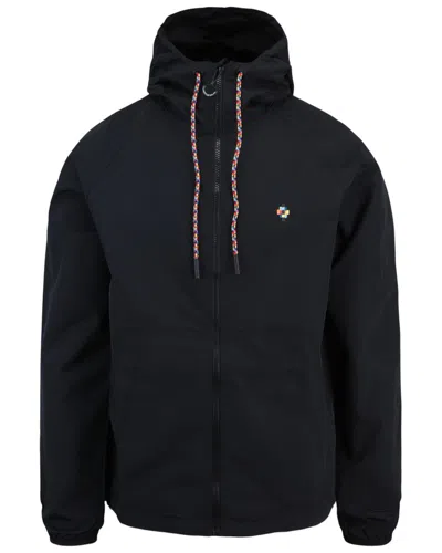 Marcelo Burlon County Of Milan Black Lightweight Windbreaker Jacket In Nero
