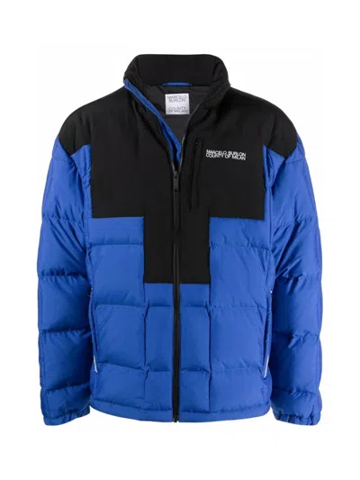 Marcelo Burlon County Of Milan Marcelo Burlon Cross Block Logo Down Jacket In Blue