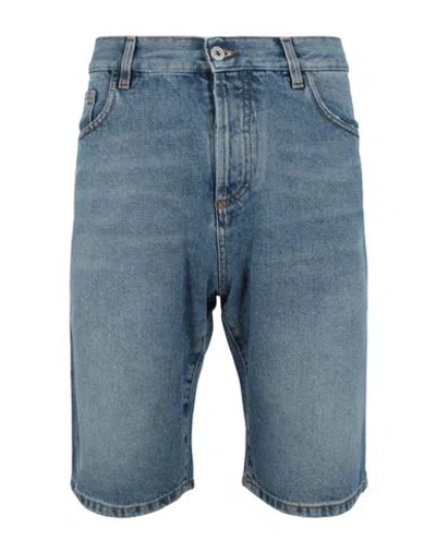 Marcelo Burlon County Of Milan Marcelo Burlon Cross Stonewash Denim Shorts Man Denim Shorts Blue Size 34 Cotton