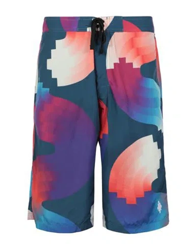 Marcelo Burlon County Of Milan Marcelo Burlon Cross Waves Boardshorts Man Swim Trunks Multicolored Size Xl Polyester