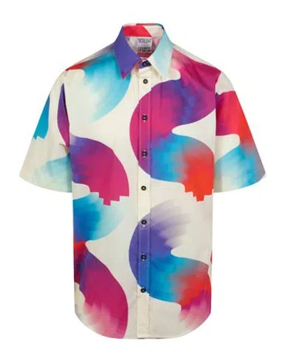 Marcelo Burlon County Of Milan Marcelo Burlon Cross Waves Shirt Man Shirt Multicolored Size Xxl Cotton In Fantasy