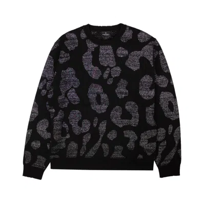 Pre-owned Marcelo Burlon County Of Milan Marcelo Burlon Dark Grey & Black Leopard Print Sweater Size Xl $515 In Gray