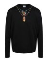 Marcelo Burlon County Of Milan Marcelo Burlon Feathers Necklace Crewneck Sweatshirt Man Sweatshirt Black Size Xl Cotton In Black