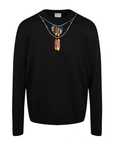 Marcelo Burlon County Of Milan Marcelo Burlon Feathers Necklace Crewneck Sweatshirt Man Sweatshirt Black Size Xl Cotton