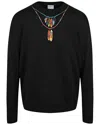 Marcelo Burlon County Of Milan Marcelo Burlon Feathers Necklace Crewneck Sweatshirt Man Sweatshirt Black Size Xl Cotton In Black