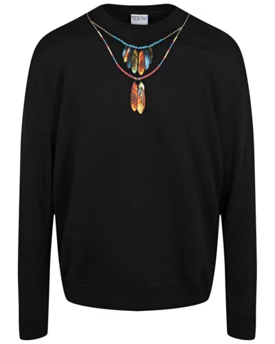 MARCELO BURLON COUNTY OF MILAN MARCELO BURLON FEATHERS NECKLACE OVER SWEATSHIRT