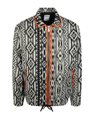 Marcelo Burlon County Of Milan Marcelo Burlon Folk Jacquard Coach Jacket Man Jacket Multicolored Size M Polyester In White