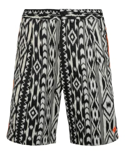 Marcelo Burlon County Of Milan Marcelo Burlon Folk Jacquard Coulisse Shorts In Black