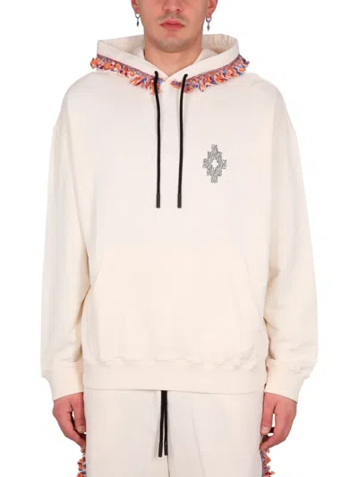 Marcelo Burlon County Of Milan Marcelo Burlon Fringes Sweatshirt In Neutral