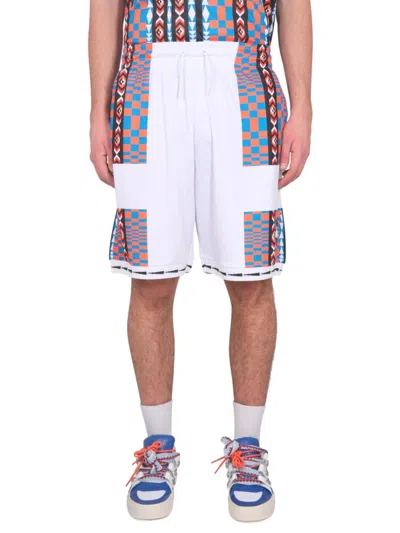 Marcelo Burlon County Of Milan Marcelo Burlon Aop Folk Kappa Soccer Shorts In White