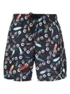 Marcelo Burlon County Of Milan Marcelo Burlon Man Swim Trunks Black Size Xxl Polyester In Blue
