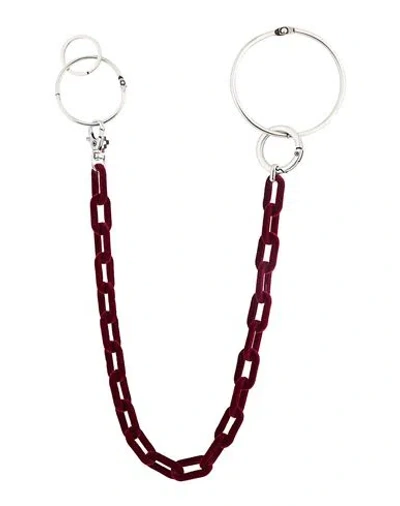 Marcelo Burlon County Of Milan Marcelo Burlon Key Ring Burgundy Size - Metal
