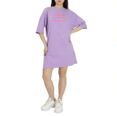 Marcelo Burlon County Of Milan Marcelo Burlon Ladies Purple He Never Cared Quote Dress